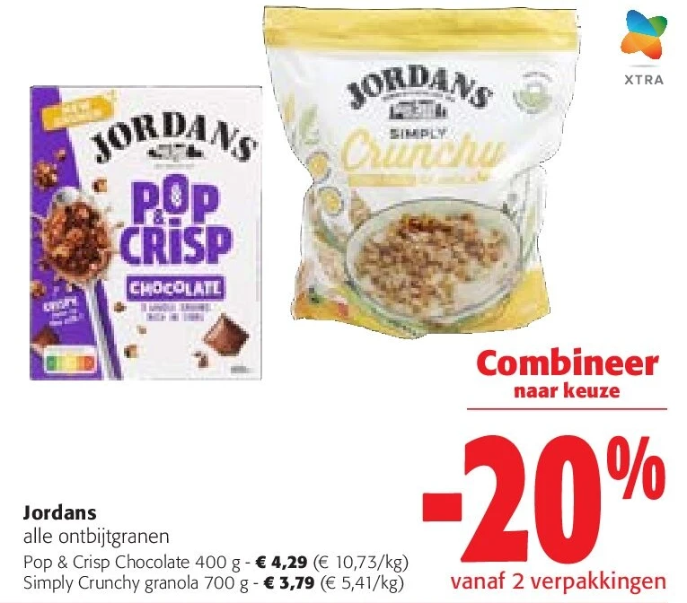 Jordans Pop & Crisp Chocolate 400 g