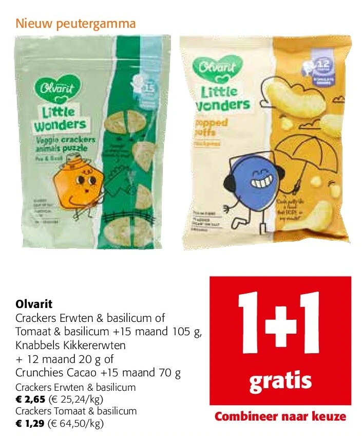 Olvarit Crackers Erwten & basilicum