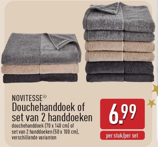 Douchehanddoek of set van 2handdoeken