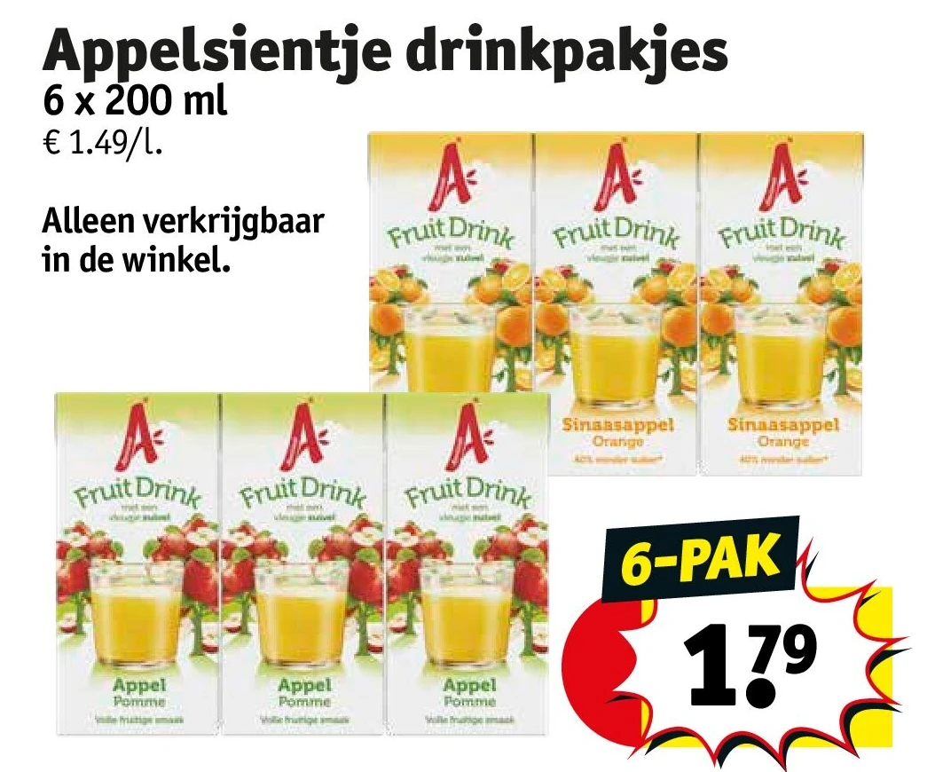 Appelsientje drinkpakjes