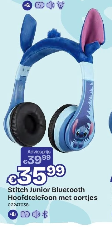 Stitch Junior Bluetooth Hoofdtelefoon met oortjes