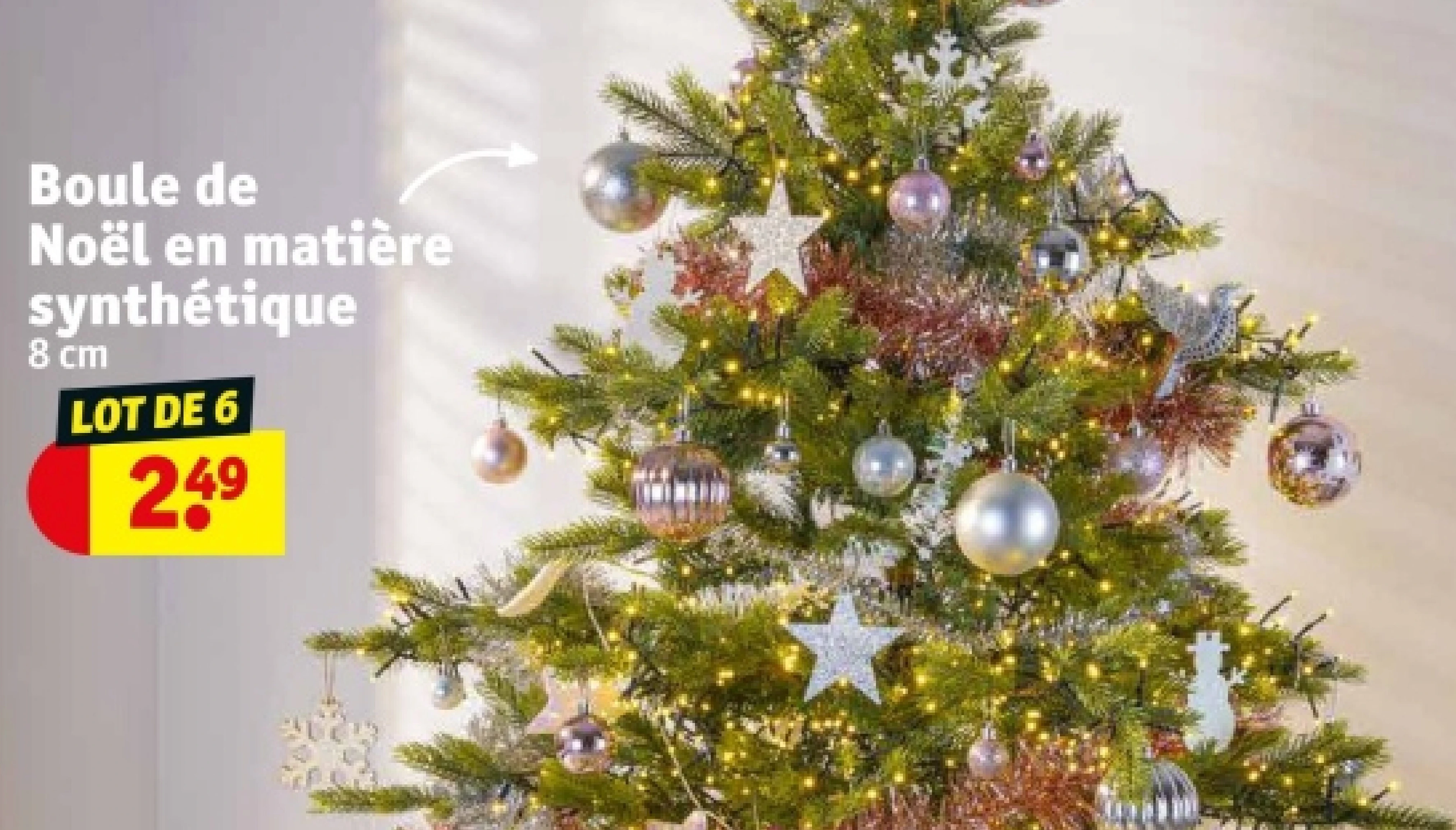 Boule de Noël en matière synthétique