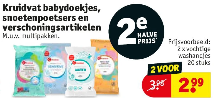 Kruidvat babydoekjes, snoetenpoetsers en verschoningsartikelen