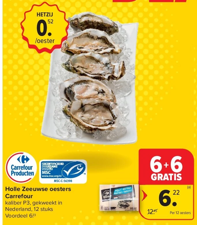 Holle Zeeuwse oesters Carrefour