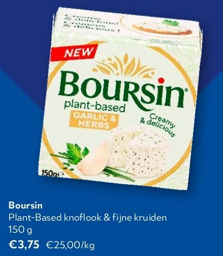Boursin Plant-Based knoflook & fijne kruiden 150 g