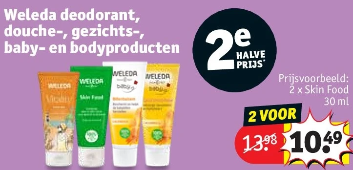 Weleda deodorant, douche-, gezichts-, baby- en bodyproducten