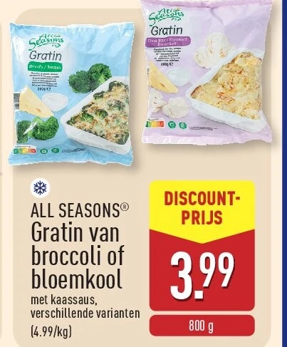 Gratin van broccoli of bloemkool