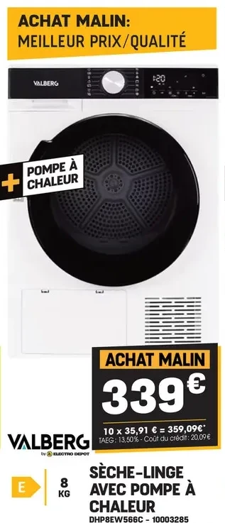 SÈCHE-LINGE AVEC POMPE À CHALEUR