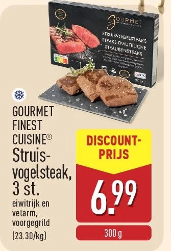 Struis vogelsteak, 3st.