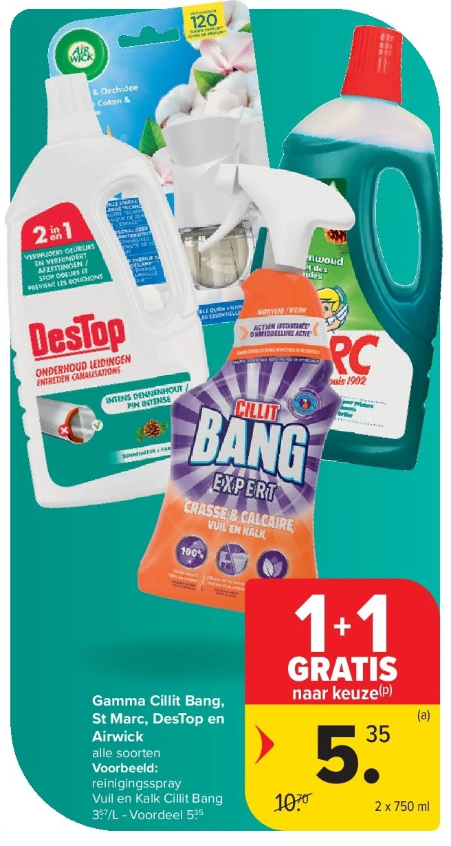 Gamma Cillit Bang, St Marc, DesTop en Airwick