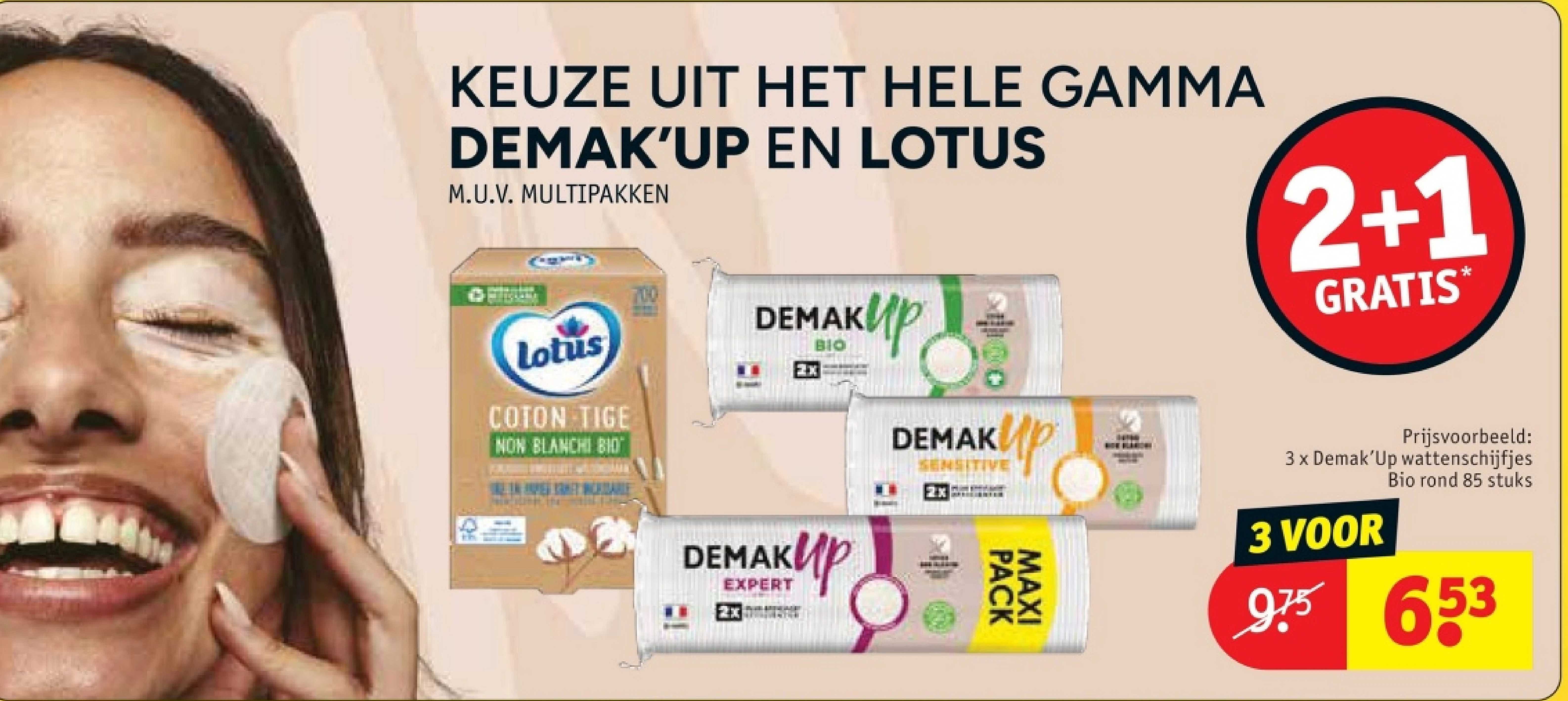 3 x Demak’Up wattenschijfjes Bio rond 85 stuks