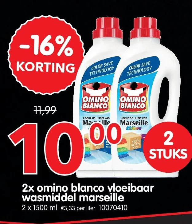 2x omino blanco vloeibaar wasmiddel marseille