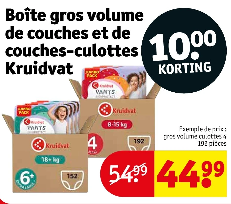 Boîte gros volume de couches et de couches-culottes Kruidvat