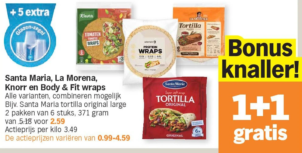 Santa Maria, La Morena, Knorr en Body & Fit wraps