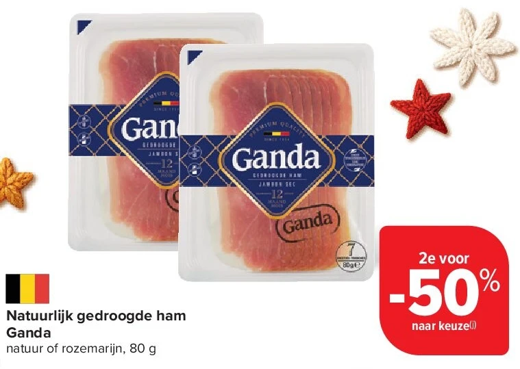 Natuurlijk gedroogde ham Ganda