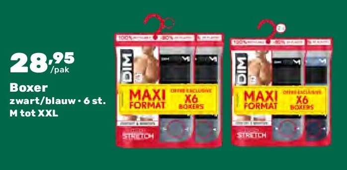 Boxer zwart/blauw • 6 st. M tot XXL