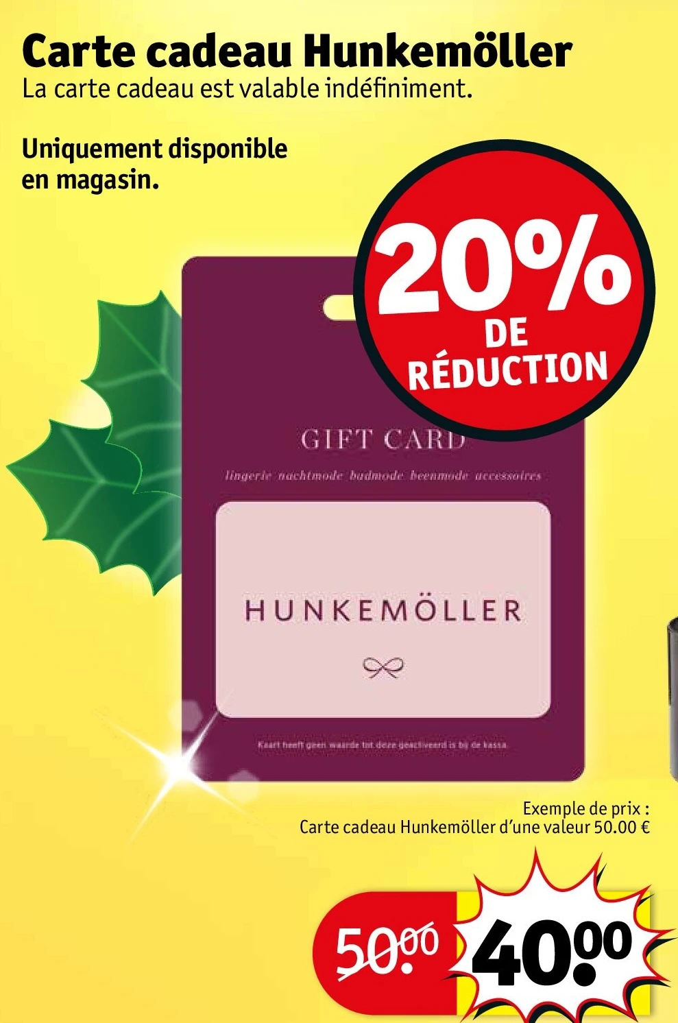 Carte cadeau Hunkemöller