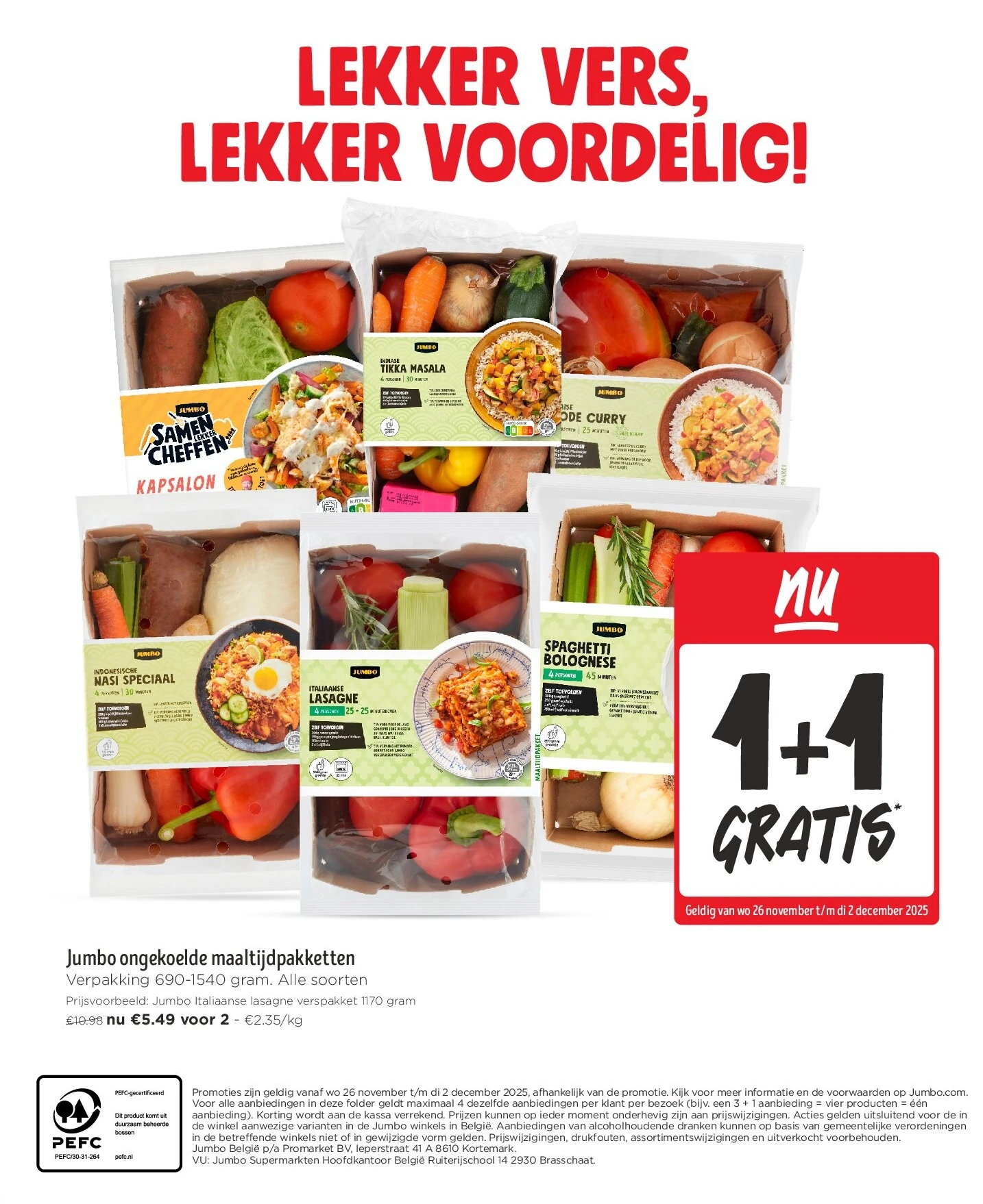 Jumbo ongekoelde maaltijdpakketten