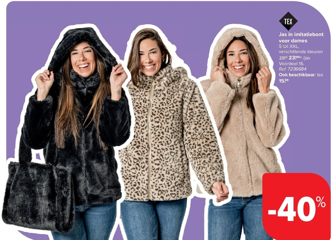 Jas in imitatiebont voor dames