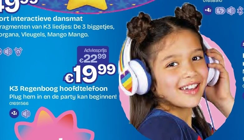 K3 Regenboog hoofdtelefoon