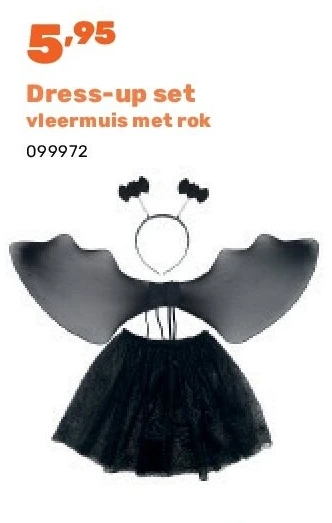 Dress-up set vleermuis met rok