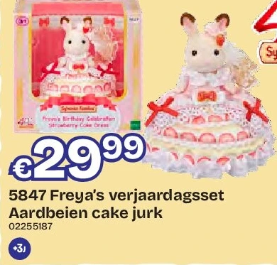 5847 Freya’s verjaardagsset Aardbeien cake jurk