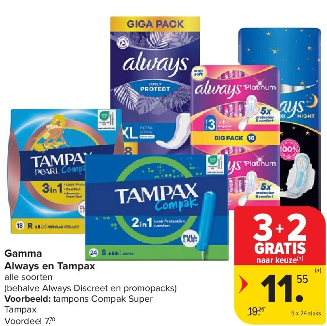 Gamma Always en Tampax