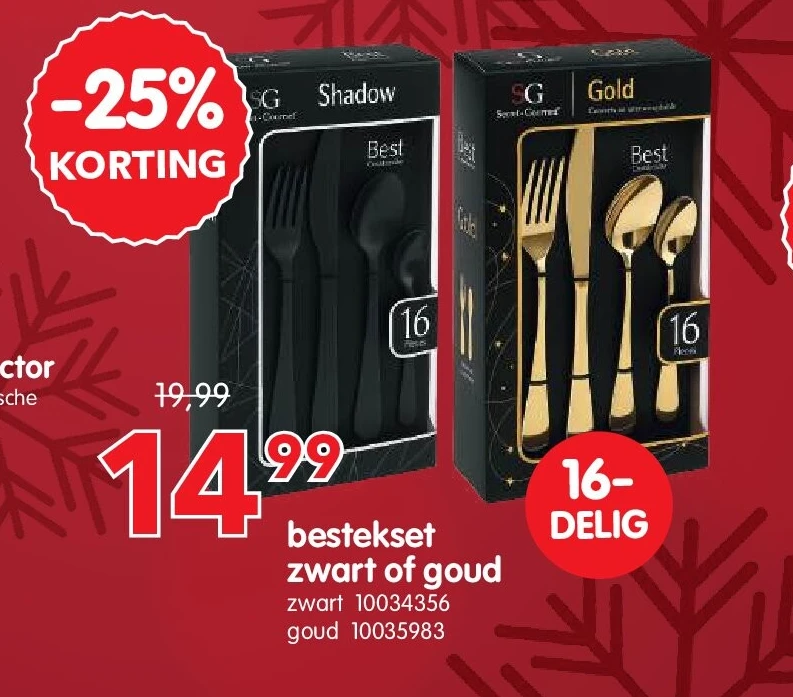 bestekset zwart of goud