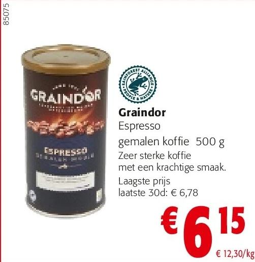 Graindor Espresso gemalen koffie 500 g