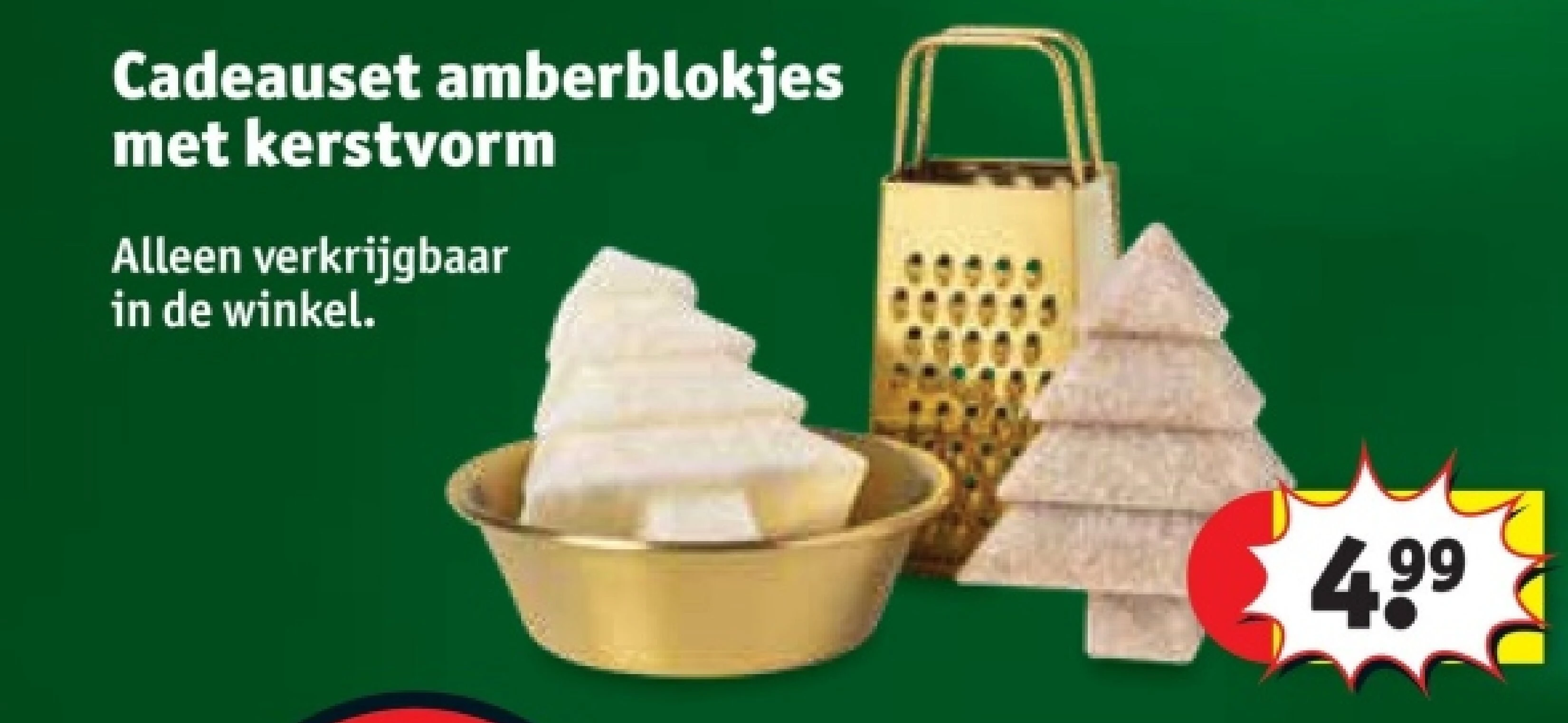 Cadeauset amberblokjes met kerstvorm