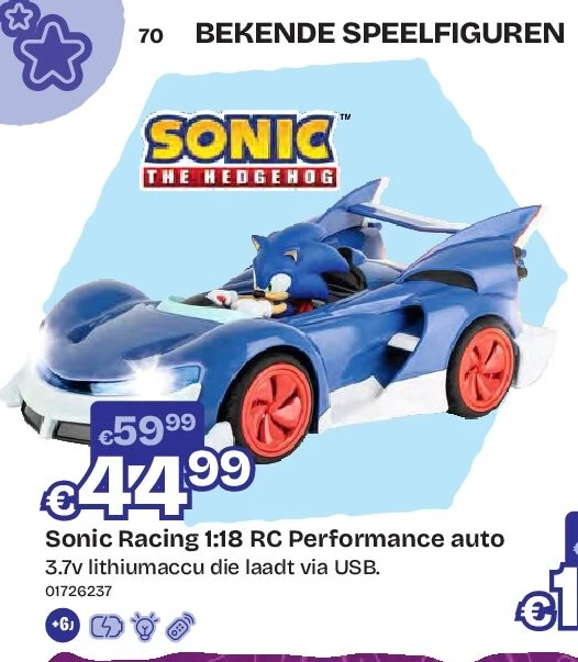 Sonic Racing 1:18 RC Performance auto