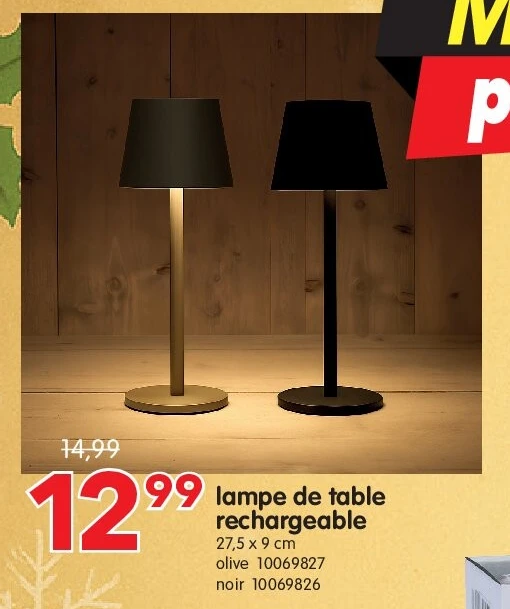 lampe de table rechargeable