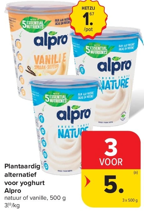 Plantaardig alternatief voor yoghurt Alpro