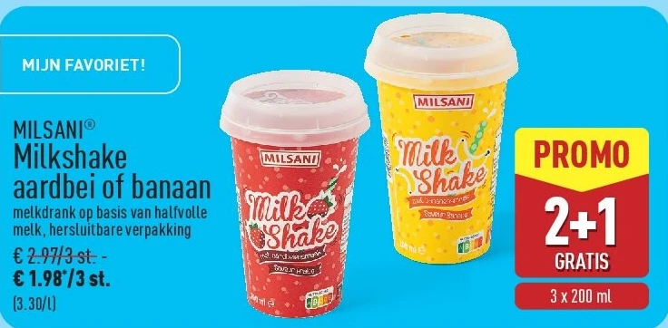 Milkshake aardbei of banaan
