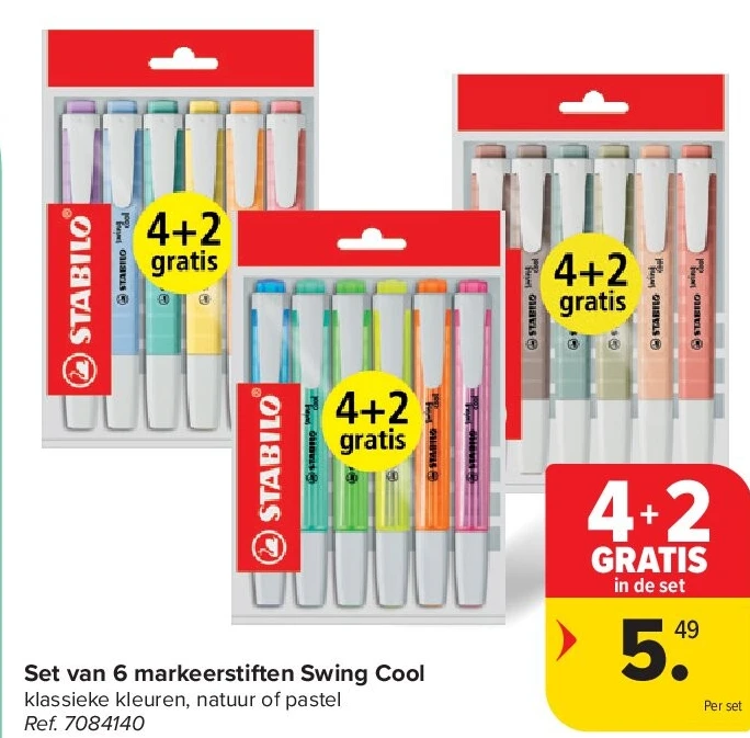 Set van 6 markeerstiften Swing Cool