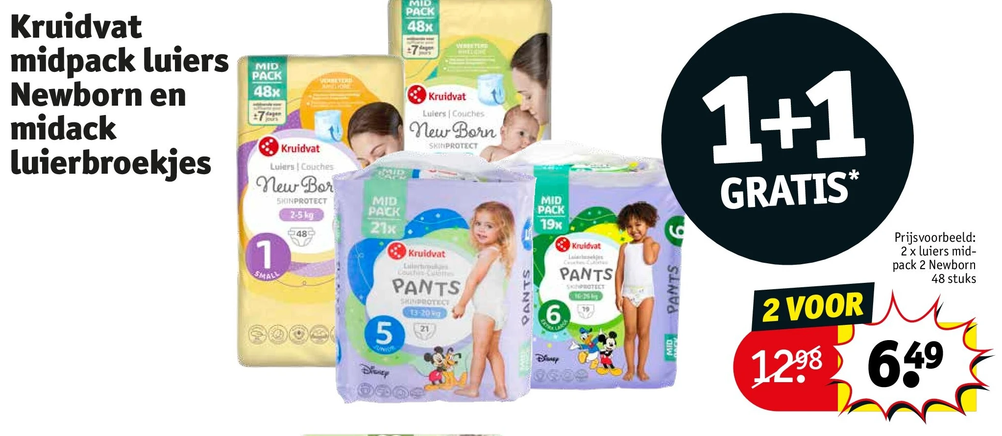 Kruidvat midpack luiers Newborn en midack luierbroekjes