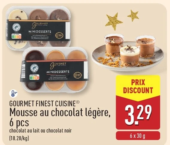 Mousse au chocolat légère, 6pcs