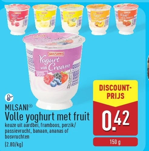 Volle yoghurt met fruit