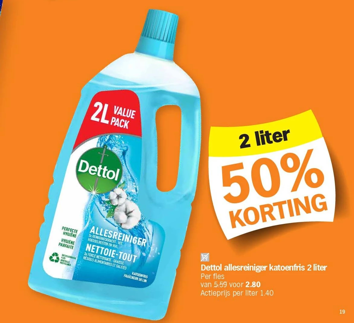 Dettol allesreiniger katoenfris 2 liter