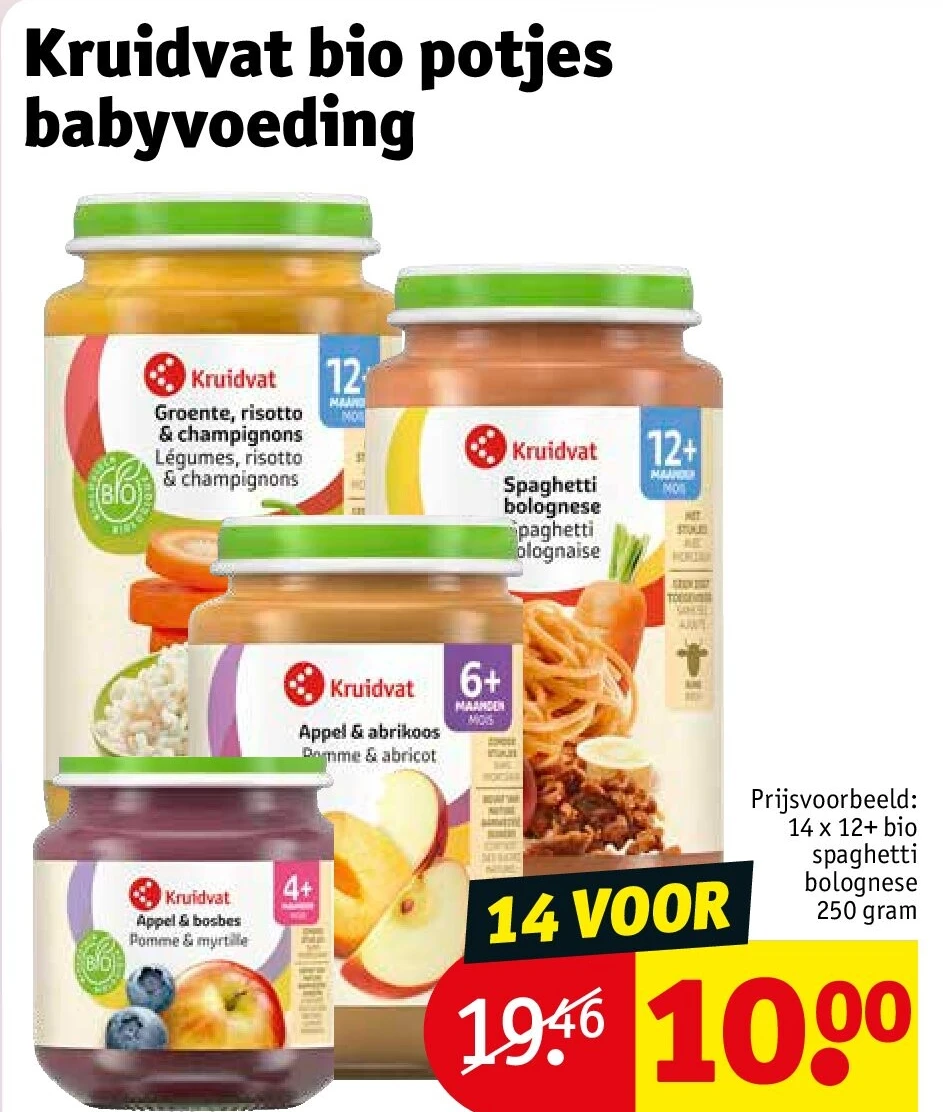 Kruidvat bio potjes babyvoeding