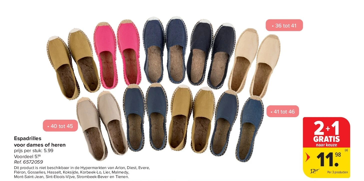 Espadrilles voor dames of heren