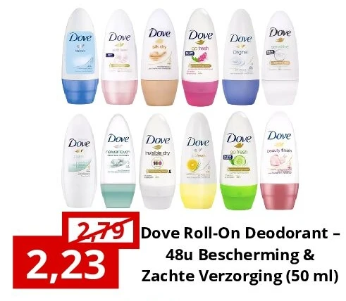 Dove Roll-On Deodorant – 48u Bescherming & Zachte Verzorging (50 ml)