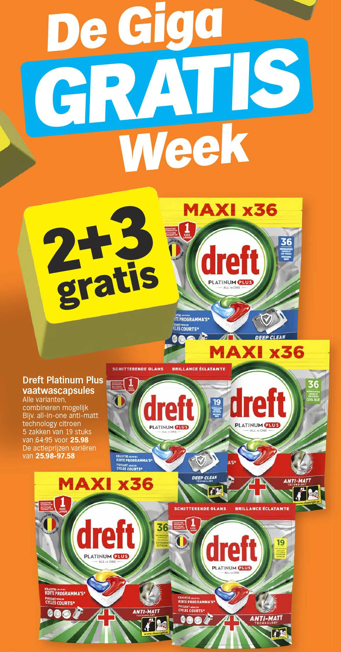Dreft Platinum Plus vaatwascapsules