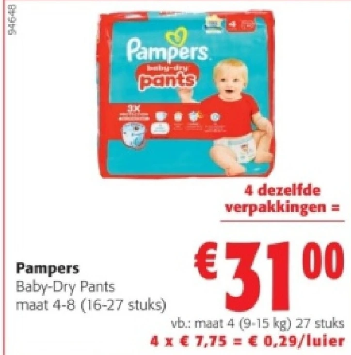 Pampers Baby-Dry Pants maat 4-8 (16-27 stuks)