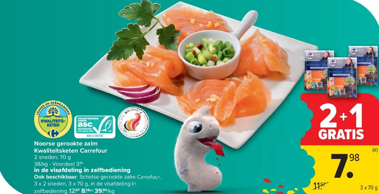 Noorse gerookte zalm Kwaliteitsketen Carrefour