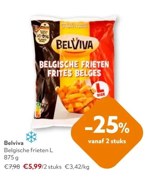 Belviva Belgische frieten L 875 g