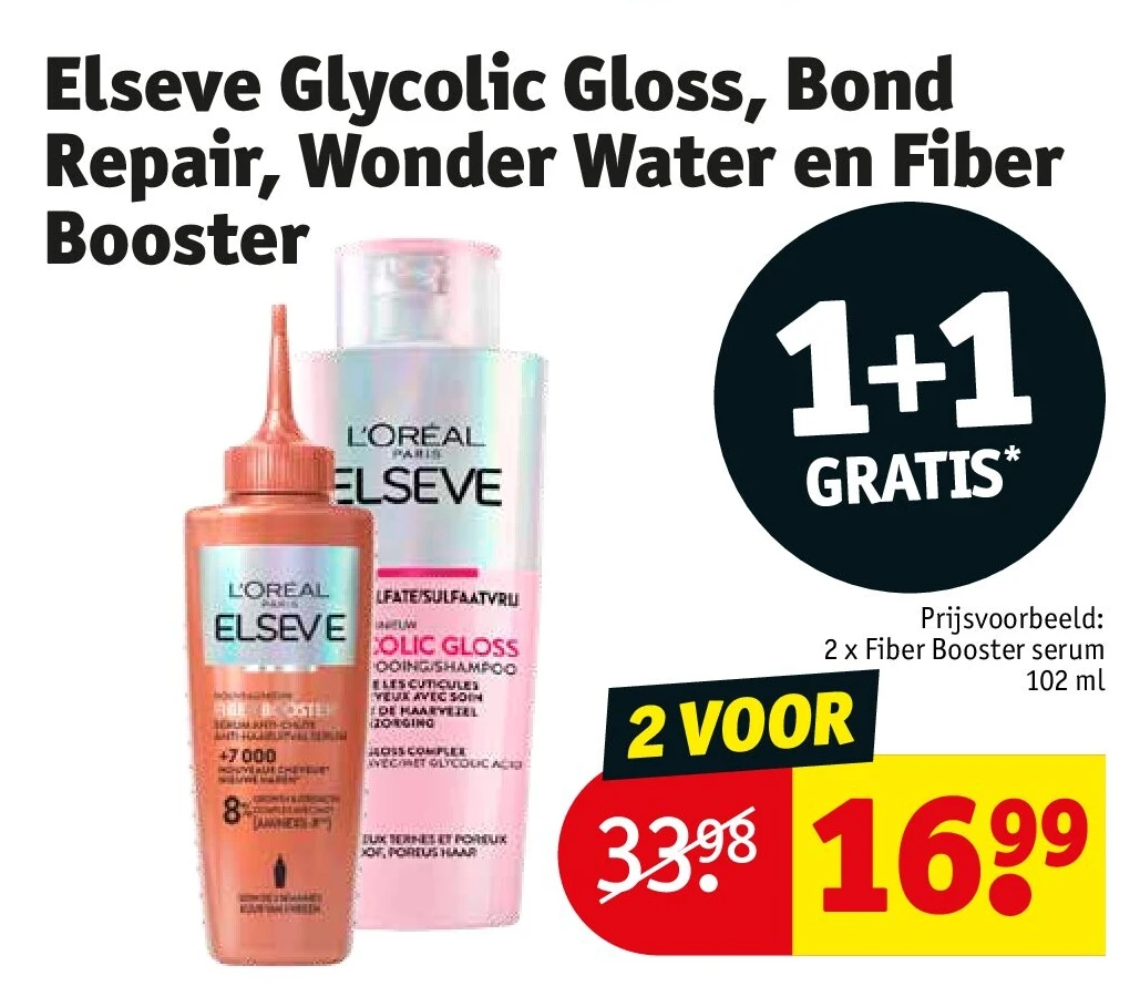 Elseve Glycolic Gloss, Bond Repair, Wonder Water en Fiber Booster