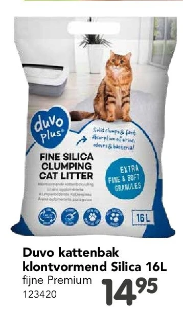 Duvo kattenbak klontvormend Silica 16L