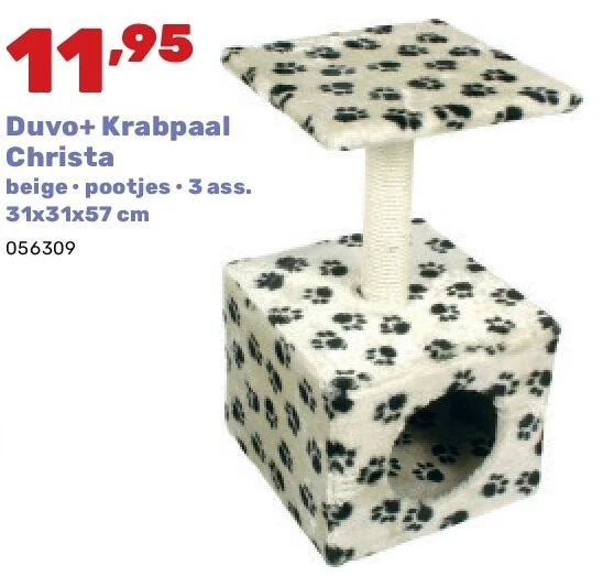 Duvo+ Krabpaal Christa beige • pootjes • 3 ass. 31x31x57 cm
