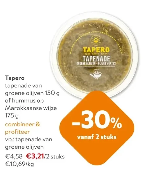 Tapero tapenade van groene olijven